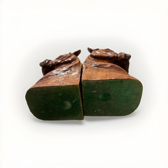 Vintage Jose J Pinal Wood Carved Book Ends Dog Set Boxer Mexican Art - Picture 9 of 10